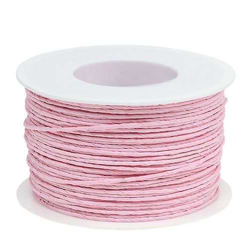 Floristik24 Fio de cabo de papel enrolado Ø2mm 100m rosa