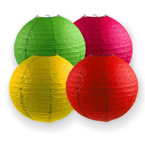 Floristik24 Lanternas de papel coloridas Ø30cm 4 pcs