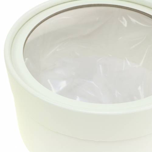 Floristik24 Caixa de flores em cartão redondo creme Ø15.5/19cm conjunto de 2