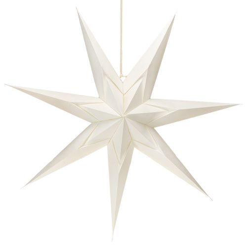 Estrela de papel, branco creme, estrela grande para pendurar, 60 cm