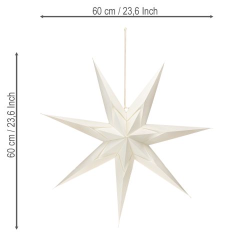Itens Estrela de papel, branco creme, estrela grande para pendurar, 60 cm