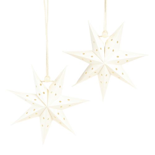 Itens Decoração de estrela de papel pingente de Natal branco Ø10cm 8 peças