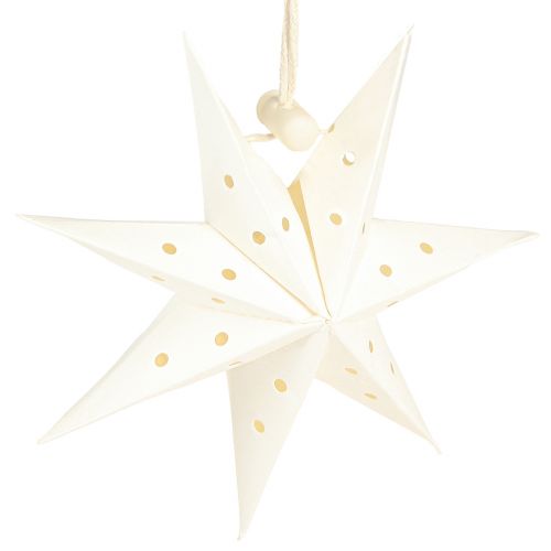 Itens Decoração de estrela de papel pingente de Natal branco Ø10cm 8 peças
