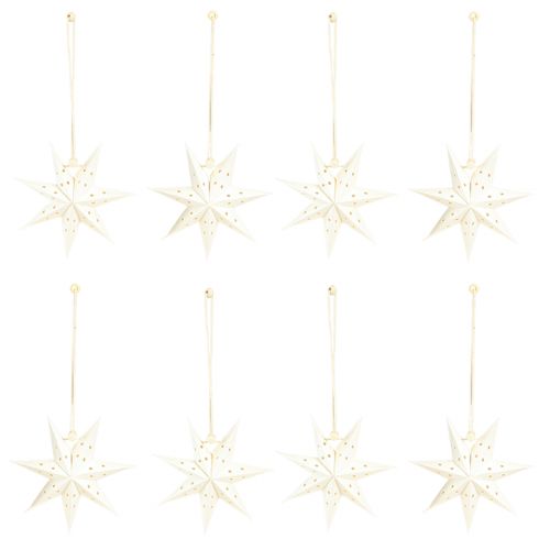 Itens Decoração de estrela de papel pingente de Natal branco Ø10cm 8 peças