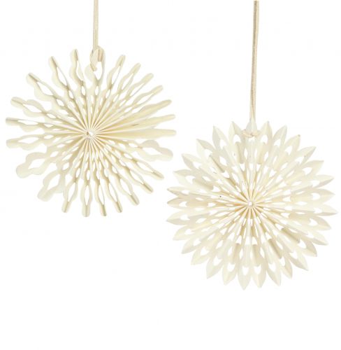 Estrela de papel estrela branca para pendurar decorações de árvores Ø10cm 6 un