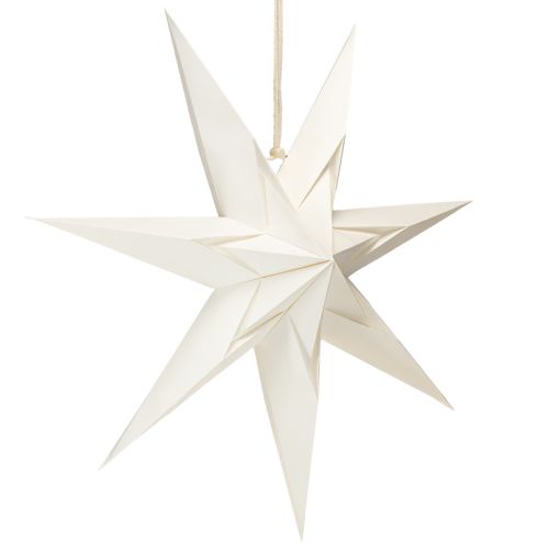 Estrelas de papel estilo escandinavo, estrela de Natal, creme e branco, 45 cm, 3 unidades