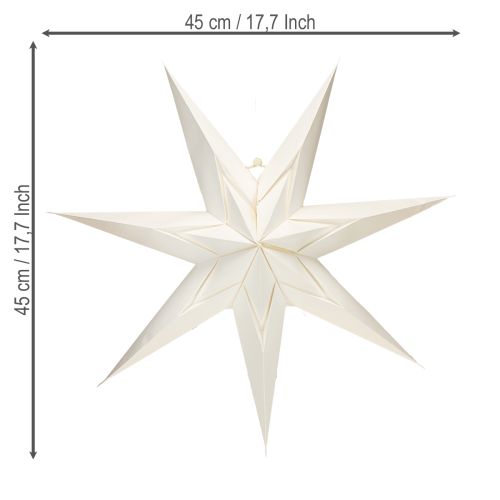 Itens Estrelas de papel estilo escandinavo, estrela de Natal, creme e branco, 45 cm, 3 unidades