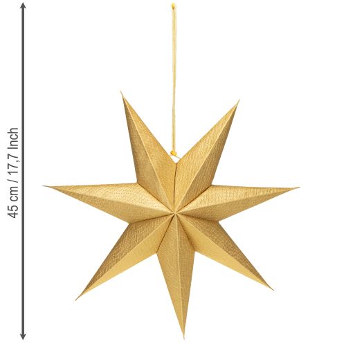 Itens Estrelas de Natal de papel, douradas, 45 cm, 3 peças