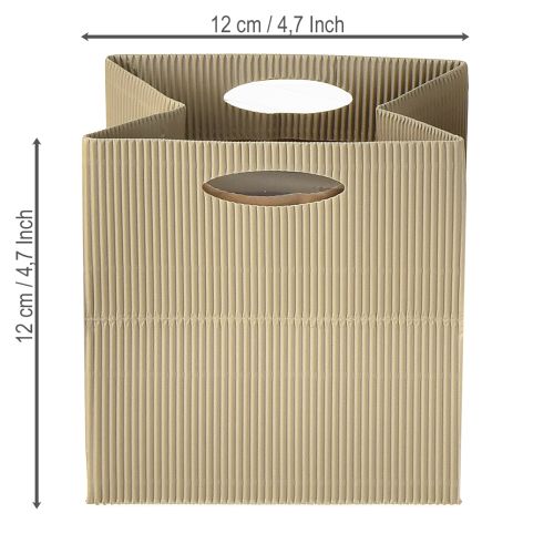 Itens Saco de papel 12cm marrom creme bege saco de presente 6 peças
