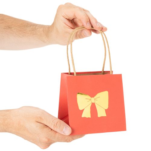 Sacola de presente de papel com estampa de fita, 12 cm, pacote com 8 unidades | Floristik24.pt