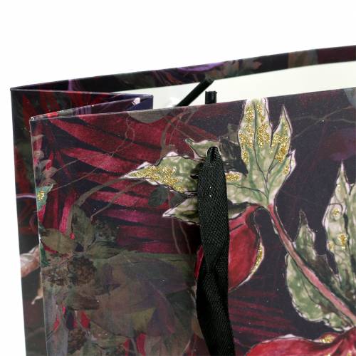 Floristik24 Saco de presente flores ouro 18cm x 8cm A24cm