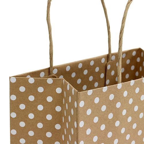 Floristik24 Saco de papel com pontos 20cm x25cm natureza 6 unidades