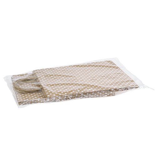 Floristik24 Saco de papel com pontos 20cm x25cm natureza 6 unidades