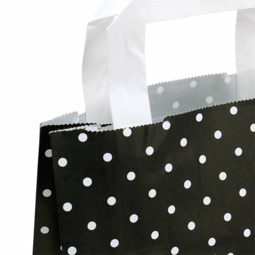 Itens Saco de papel preto com bolinhas 18cm x 8cm x 22cm 25p