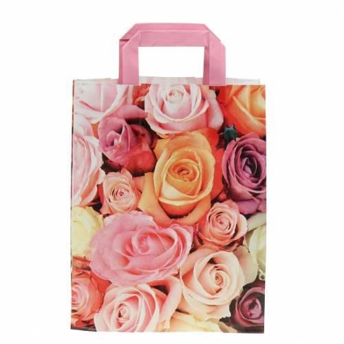 Floristik24 Saco de papel rosa 22 cm x 10 cm x 28 cm 25 unidades