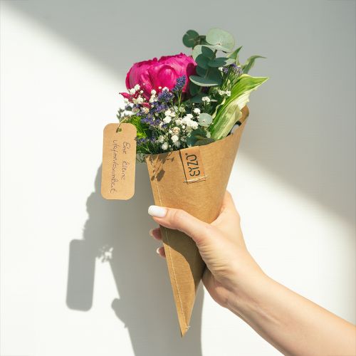 Itens Saco de papel para flores saco de flores couro look 10x20cm