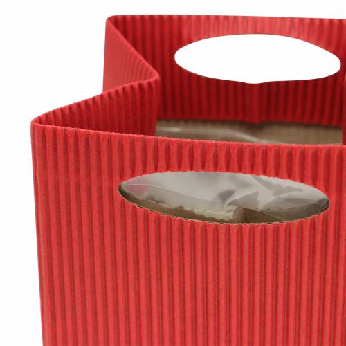 Floristik24 Saco de papel para vasos de flores vermelho 8,5 cm 12p