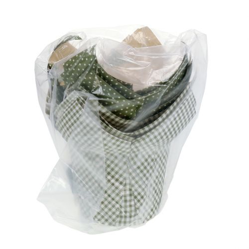 Floristik24 Pote de papel com padrão verde-branco Ø9,5cm 12 un