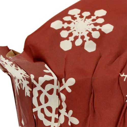 Floristik24 Potes de papel com flocos de neve vermelho, branco Ø7cm 12uds