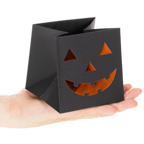 Vaso de papel em formato de abóbora para decoração de Halloween, 10 cm, 6 peças | Floristik24.pt