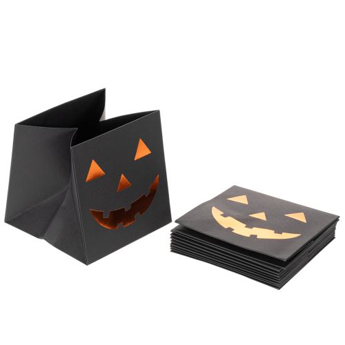 Vaso de papel em formato de abóbora para decoração de Halloween, 10 cm, 6 peças | Floristik24.pt