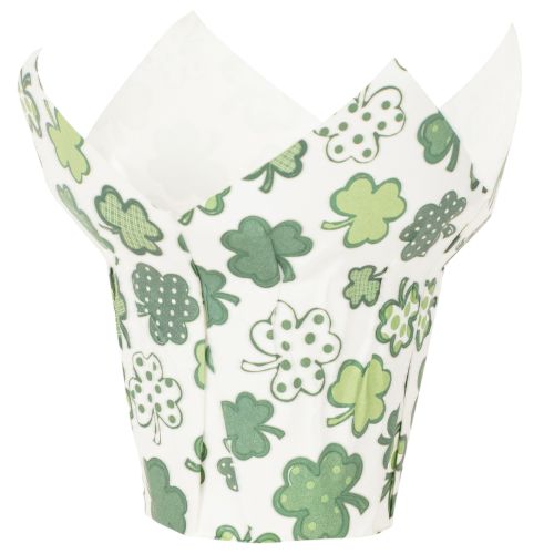 Vaso de papel com estampa de trevo, decoração de Ano Novo, 12 cm, 12 peças | Floristik24.pt