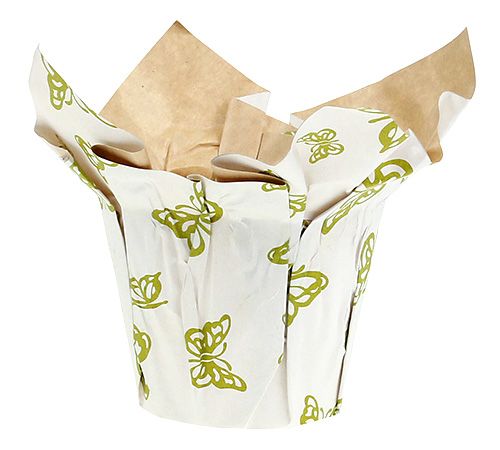 Floristik24 Pote de papel Ø12cm Alt.9cm com padrão 8 unidades