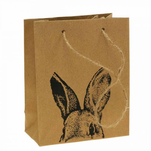 Floristik24 Saco de presente Saco de papel de Páscoa coelhinho marrom 16×6,5×20cm 6 pçs