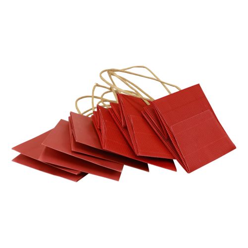 Itens Sacos de papel vermelhos com alça sacos para presente 10,5×10,5cm 8 peças