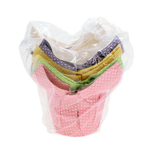 Floristik24 Cachepot de papel Ø12cm cores sortidas 8pcs