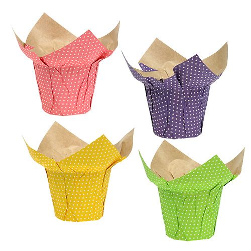 Floristik24 Cachepot de papel colorido deco flowerpot papel 8pcs