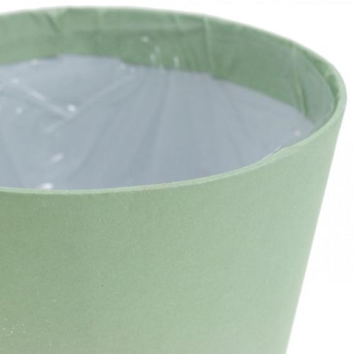 Itens Cachepot de papel, plantador, vaso para plantar azul/verde Ø13cm H12.5cm 4pcs