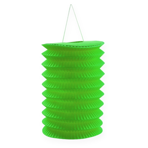 Floristik24 Lanterna de papel verde 10cm Alt.13cm 8pcs