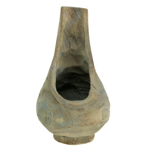 Floristik24 Vaso para plantas em madeira Paulownia Ø17cm H30cm