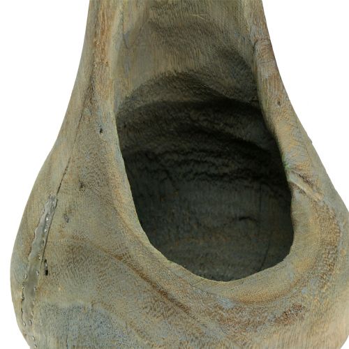 Floristik24 Vaso para plantas em madeira Paulownia Ø17cm H30cm