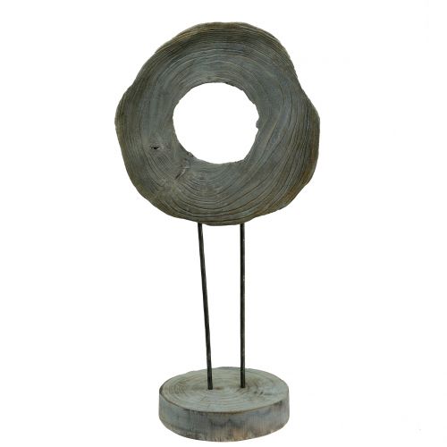 Floristik24 Escultura decorativa em madeira paulownia, cinza lavado Alt.60cm