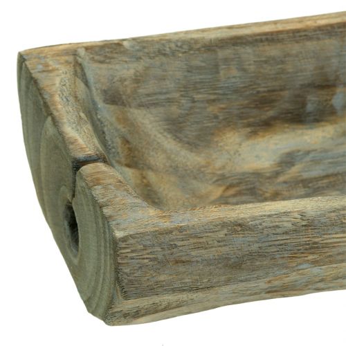 Floristik24 Tigela decorativa em madeira Paulownia 37cm x 14cm Alt.7cm