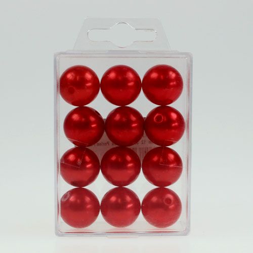 Itens Contas decorativas Ø2cm vermelhas 12 un