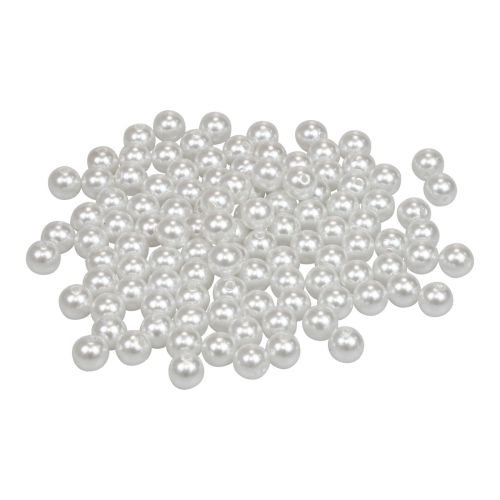 Floristik24 Contas decorativas para enfiar contas artesanais brancas 8mm 300g