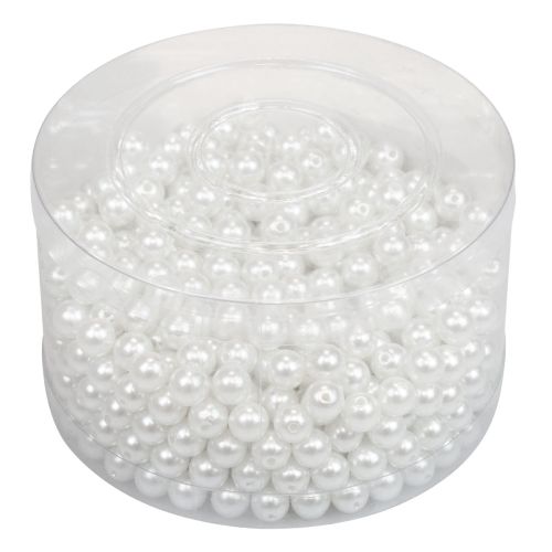 Floristik24 Contas decorativas para enfiar contas artesanais brancas 8mm 300g