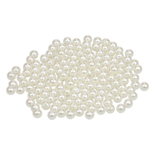 Contas para enfiar contas artesanais branco creme 6mm 300g