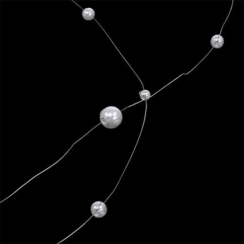 Floristik24 Fio pérola branco 25m