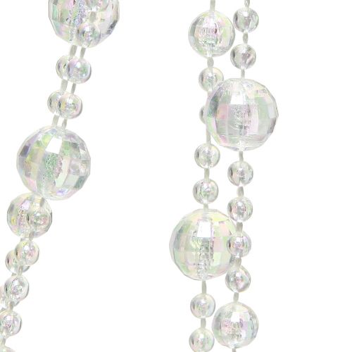 Itens Colar de pérolas, fita de pérolas, guirlanda de pérolas, branco transparente, 270 cm × 2 peças