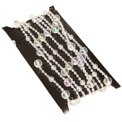 Itens Colar de pérolas, fita de pérolas, guirlanda de pérolas, branco transparente, 270 cm × 2 peças