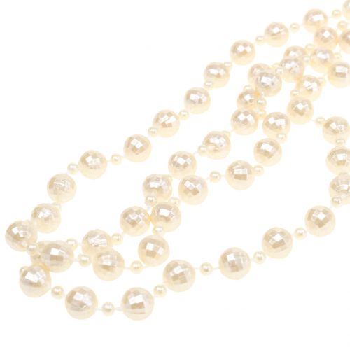 Floristik24 Colar de pérolas creme 7m