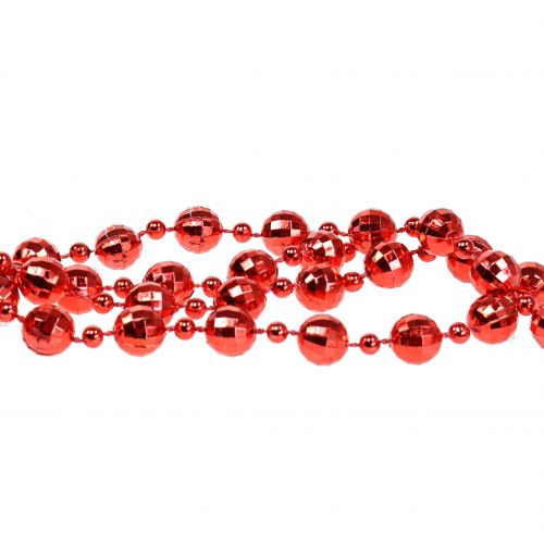 Floristik24 Guirlanda de pérolas para decoração de árvore de natal vermelho 7m