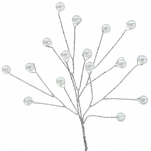 Itens Ramo pérola branco C18cm 2 un