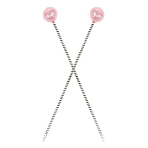 Itens Alfinetes cabeça pérola rosa Ø4mm 4cm 150p