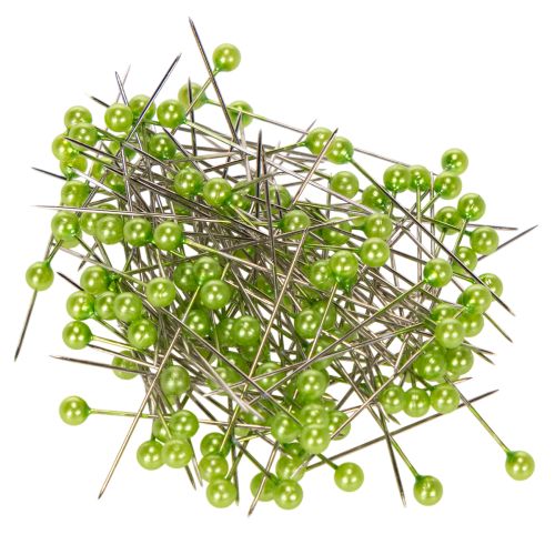 Alfinetes florais com cabeça de pérola verde, uso versátil, Ø4mm, 40mm, 150 peças comprar | Floristik24.pt