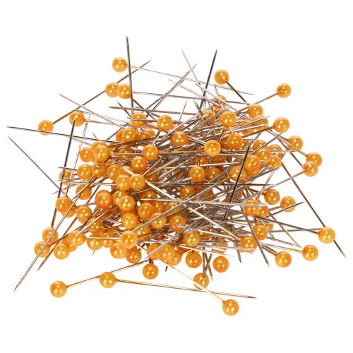 Alfinetes com cabeça de pérola laranja para arranjos florais, Ø4mm, 40mm, 150 peças